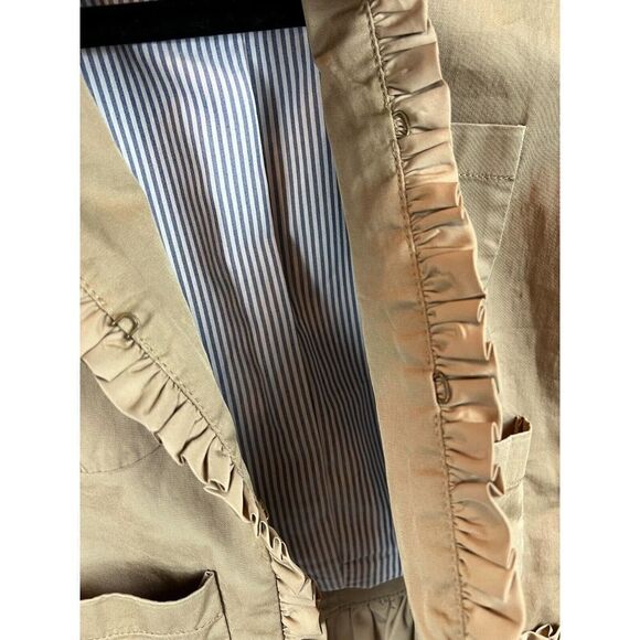 J.CREW beige chino ruffles stretch cotton pockets jacket blazer size 00 NWOT - Picture 10 of 13